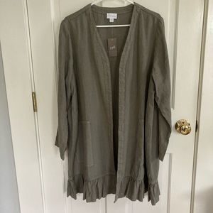 Pure Jill 100% linen long cardigan